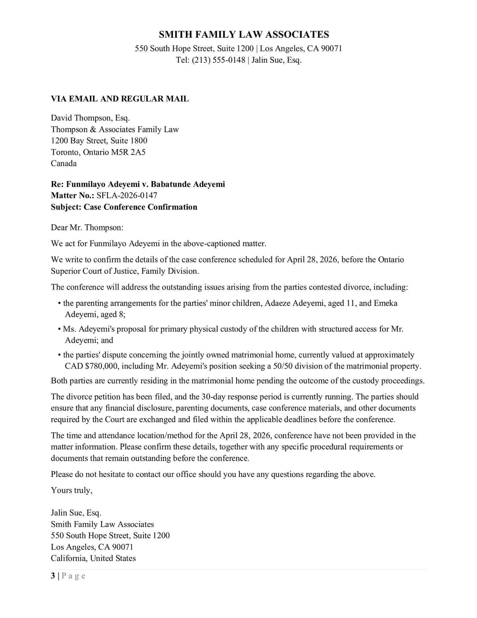 Financial Disclosure Affidavit, page 3 of 5